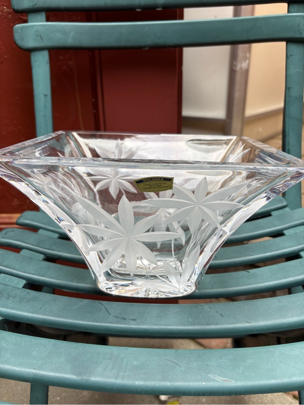 Crystal Etched Starburst Glass Bowl - Clear